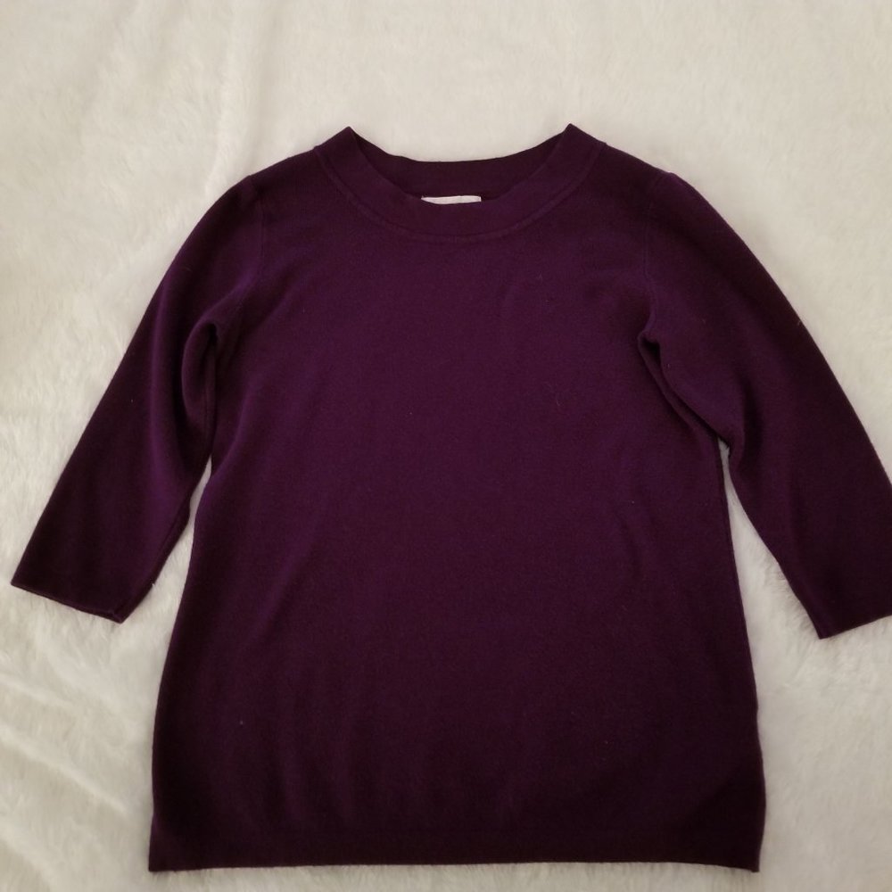 Dressbarn Round Neck 3/4 Sleeve Sweater Size M
